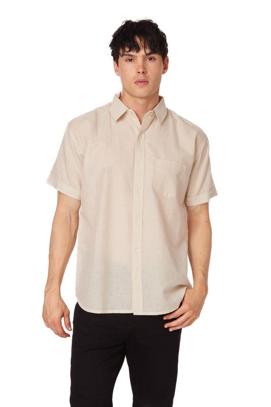 Men's Chambray Short Sleeve Shirt