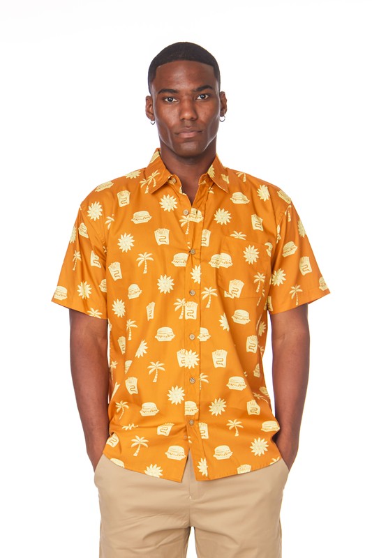 Men's Printed Woven Cotton Shirt #255 BURGER