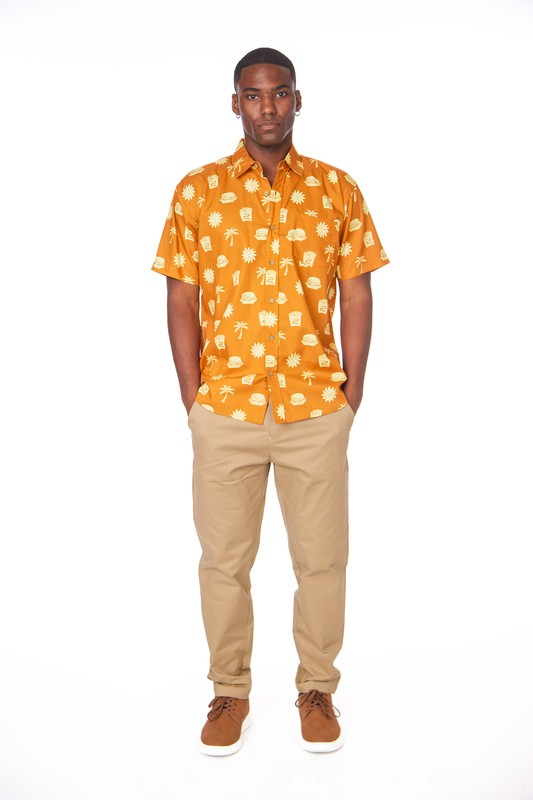 Men's Printed Woven Cotton Shirt #255 BURGER