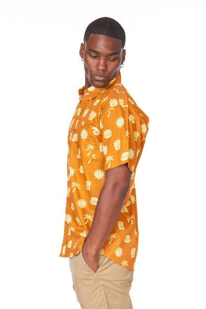 Men's Printed Woven Cotton Shirt #255 BURGER
