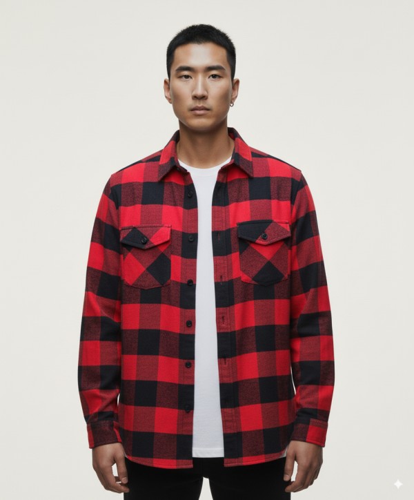 Flannel Long Sleeve Buffalo Plaid Shirt
