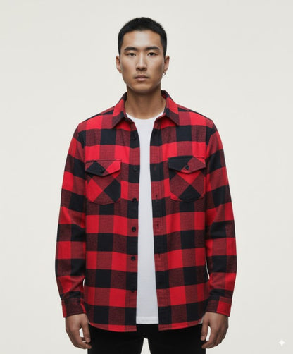 Flannel Long Sleeve Buffalo Plaid Shirt
