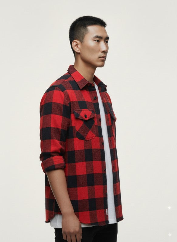 Flannel Long Sleeve Buffalo Plaid Shirt