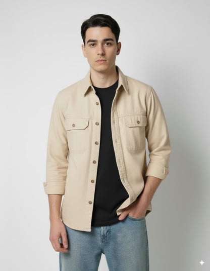 Men's Denim Long Sleeve Shacket