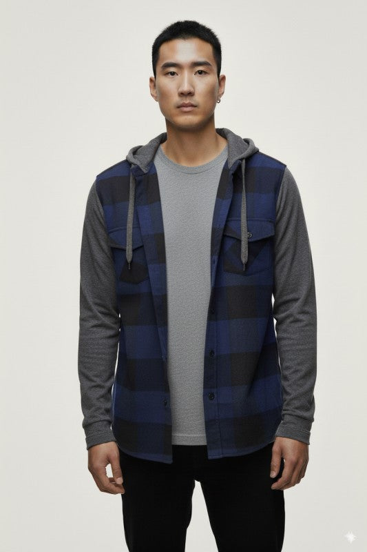 Flannel Shirt With Detachable Hood