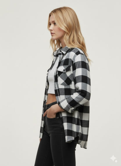 Flannel Long Sleeve Buffalo Plaid Shirt