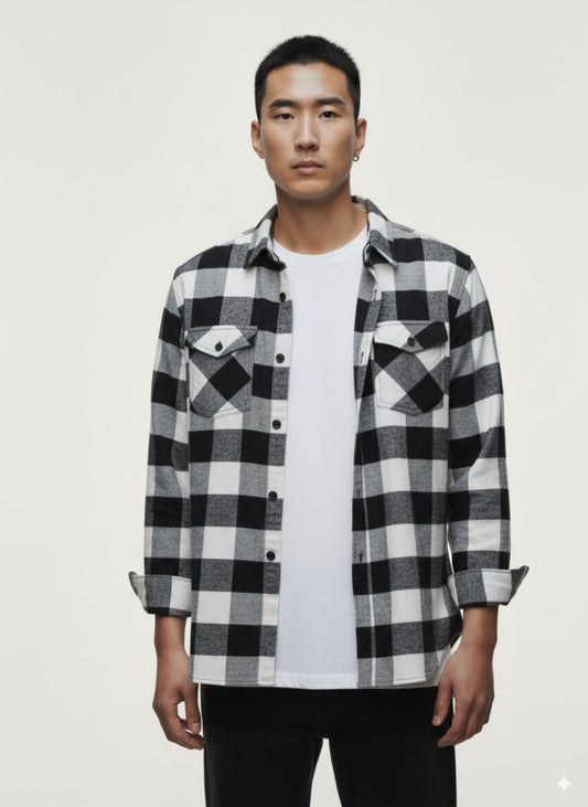Flannel Long Sleeve Buffalo Plaid Shirt