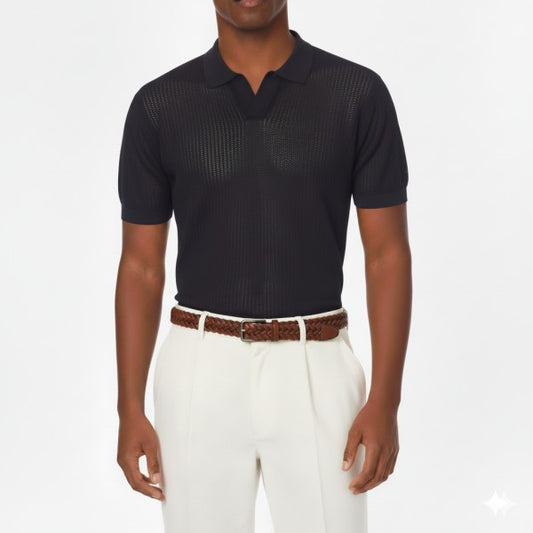 Knitted Polo HB-S4092 BLACK