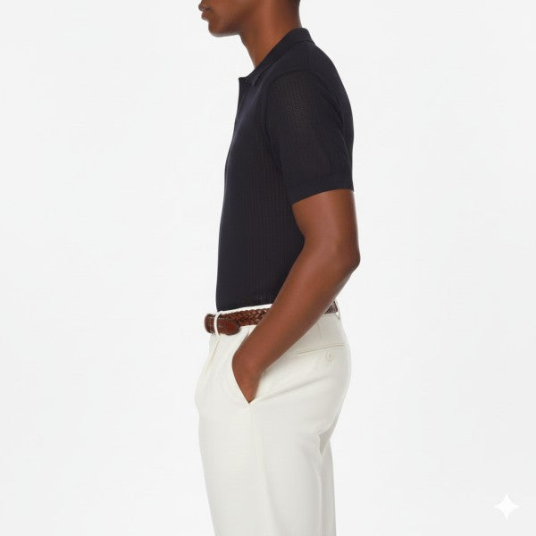 Knitted Polo HB-S4092 BLACK