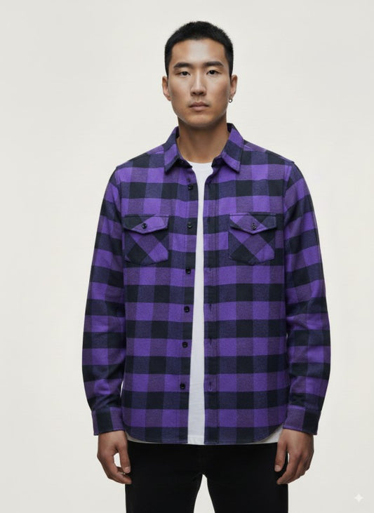 Flannel Long Sleeve Buffalo Plaid Shirt