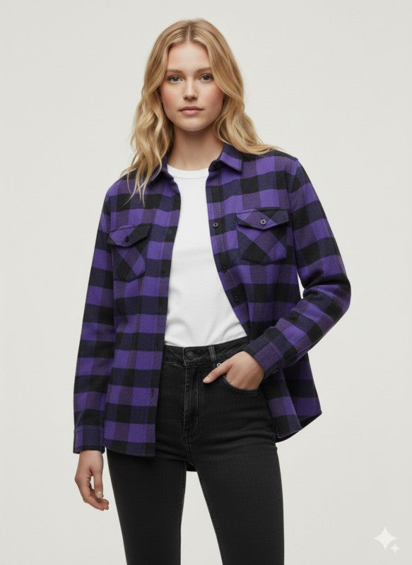Flannel Long Sleeve Buffalo Plaid Shirt
