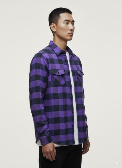 Flannel Long Sleeve Buffalo Plaid Shirt