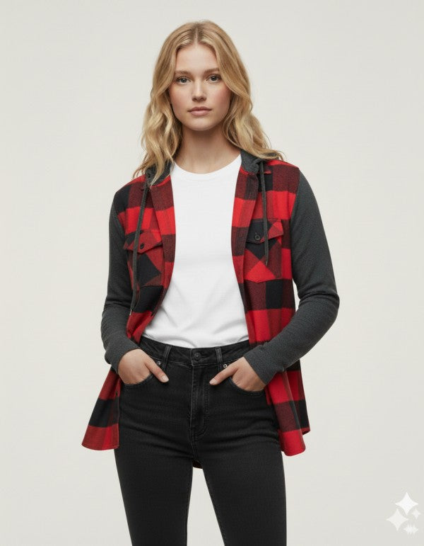 Flannel Shirt With Detachable Hood