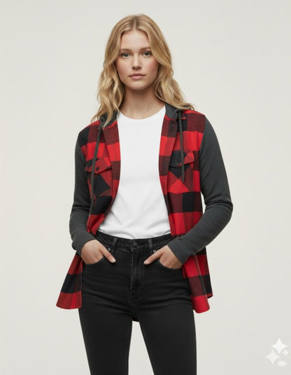 Flannel Shirt With Detachable Hood