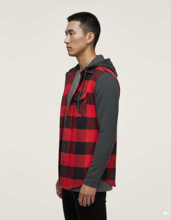 Flannel Shirt With Detachable Hood