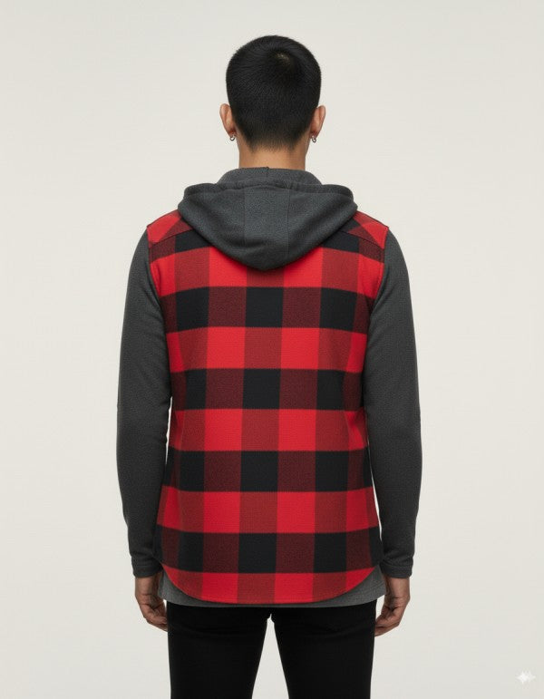 Flannel Shirt With Detachable Hood