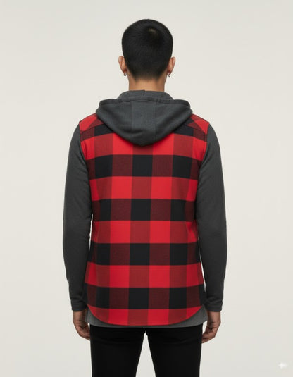 Flannel Shirt With Detachable Hood