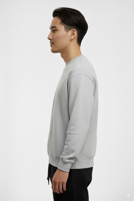 Unisex Fleece Crew Neck Sweatshirt #Gray