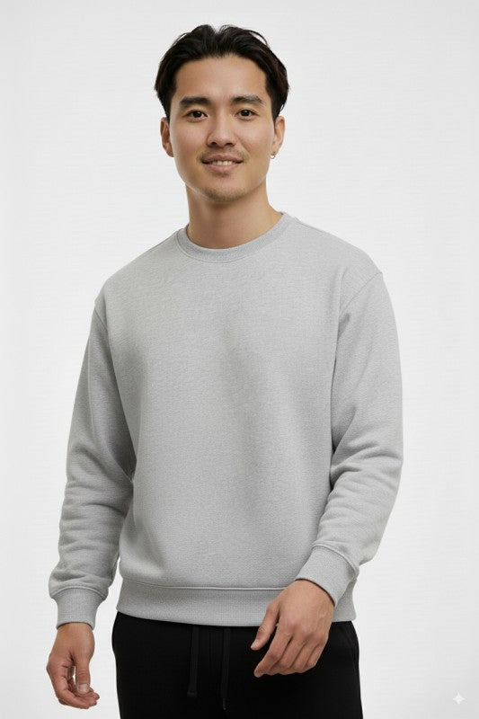 Unisex Fleece Crew Neck Sweatshirt #Gray