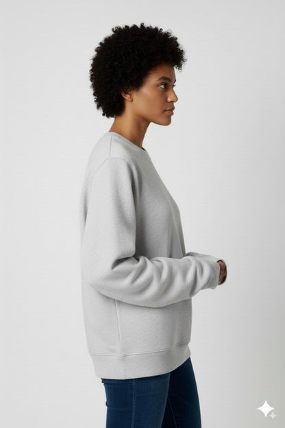 Unisex Fleece Crew Neck Sweatshirt #Gray