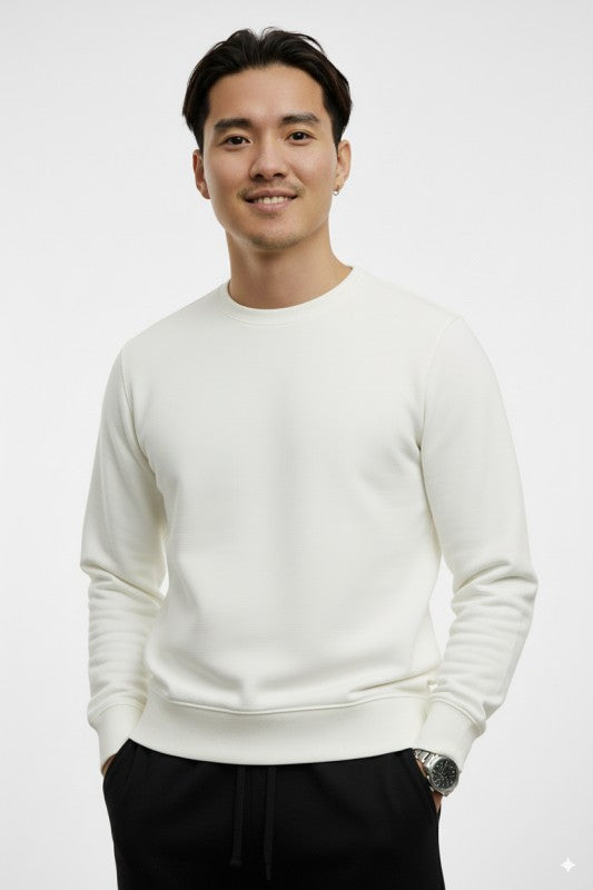 Unisex Fleece Crew Neck Sweatshirt #Ivory