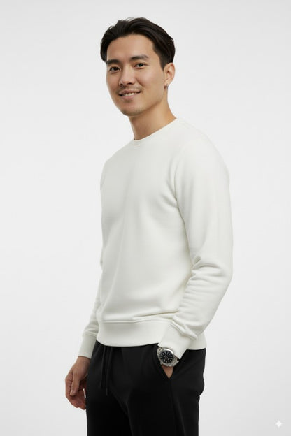 Unisex Fleece Crew Neck Sweatshirt #Ivory