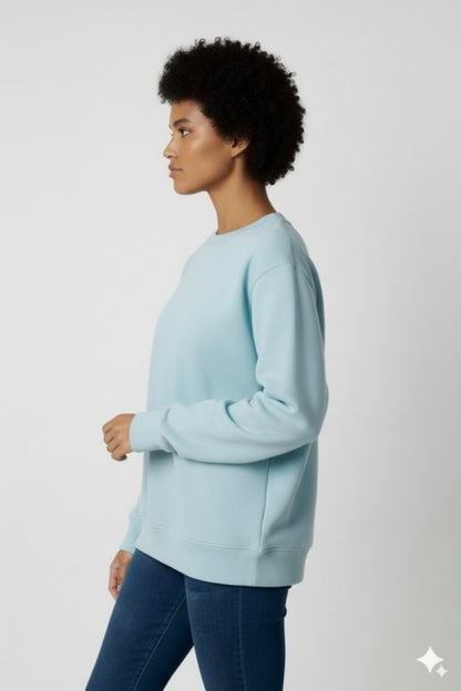 Unisex Fleece Crew Neck Sweatshirt #Turquoise