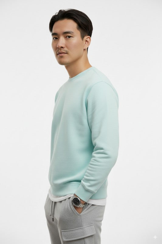 Unisex Fleece Crew Neck Sweatshirt #Turquoise