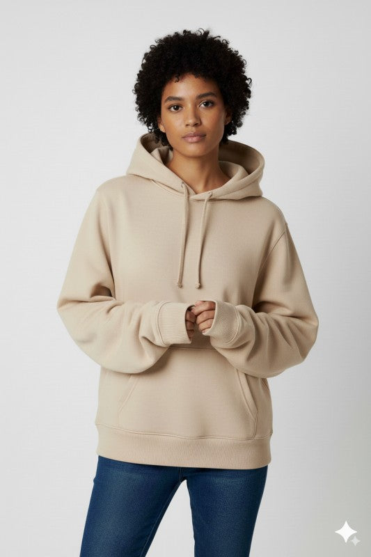 Unisex Fleece Pullover Hoodie #Sand