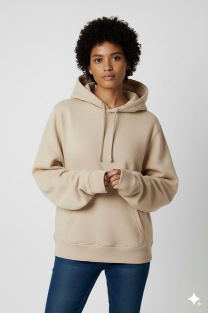 Unisex Fleece Pullover Hoodie #Sand
