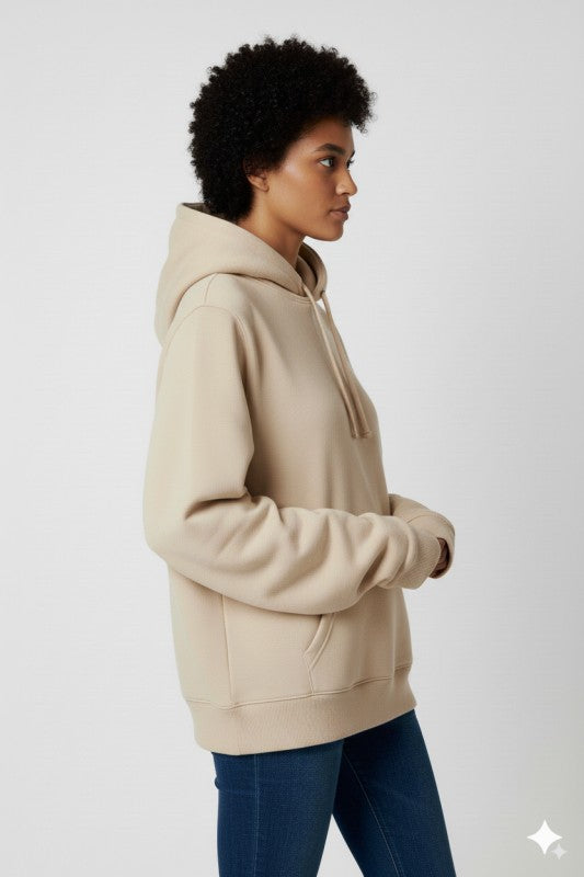 Unisex Fleece Pullover Hoodie #Sand