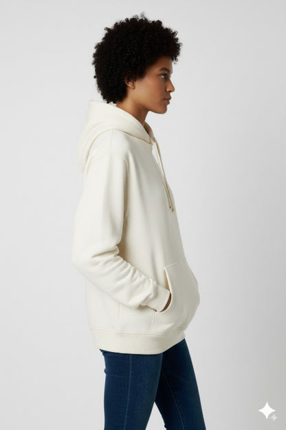 Unisex Fleece Pullover Hoodie #Ivory