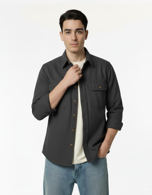 Men's Denim Long Sleeve Shacket
