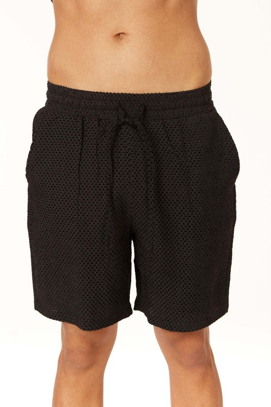 Men's Elastic Textured Shorts