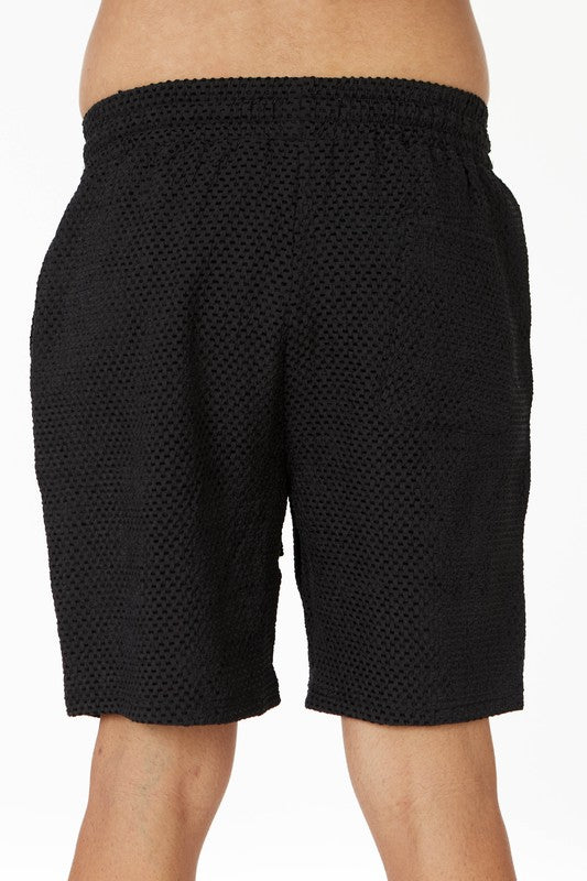 Men's Elastic Textured Shorts