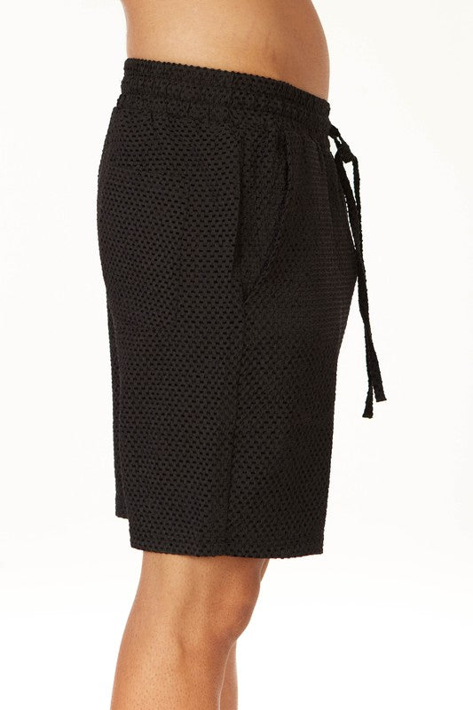 Men's Elastic Textured Shorts