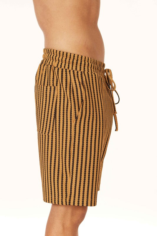 Men's Elastic Textured Shorts