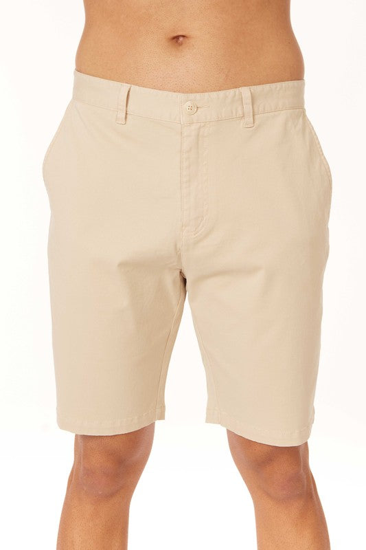 Men's Chino Twill Stretch Shorts #Beige