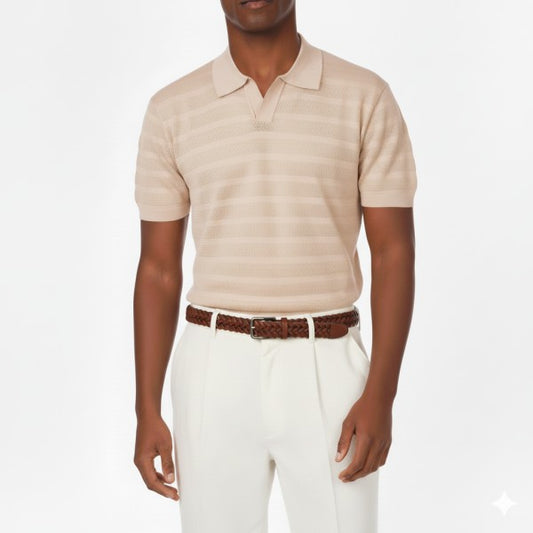 Knitted Polo HB-KJ3472 BEIGE