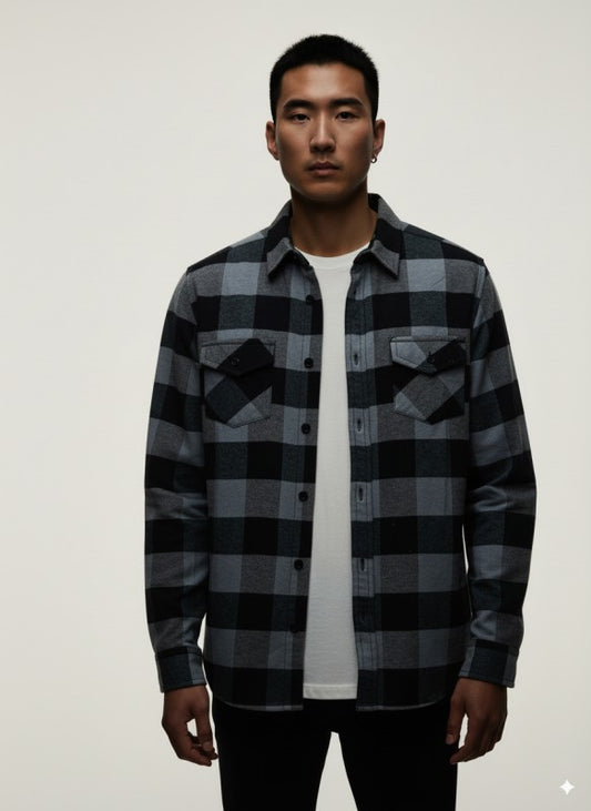 Flannel Long Sleeve Buffalo Plaid Shirt