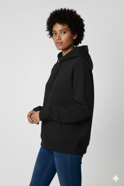 Unisex Fleece Pullover Hoodie #Black