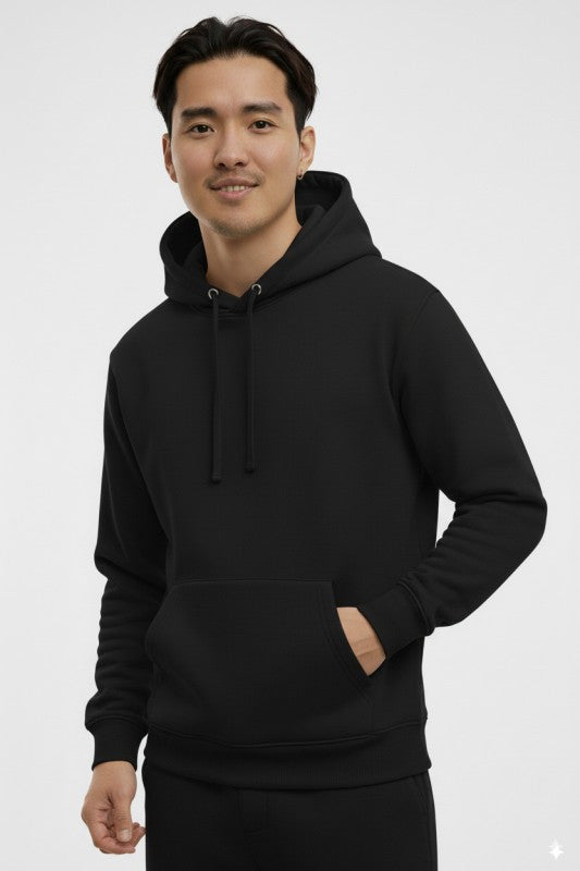 Unisex Fleece Pullover Hoodie #Black