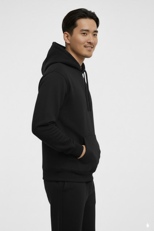 Unisex Fleece Pullover Hoodie #Black