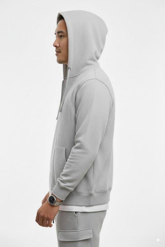 Unisex Fleece Zipper Hoodie #Gray