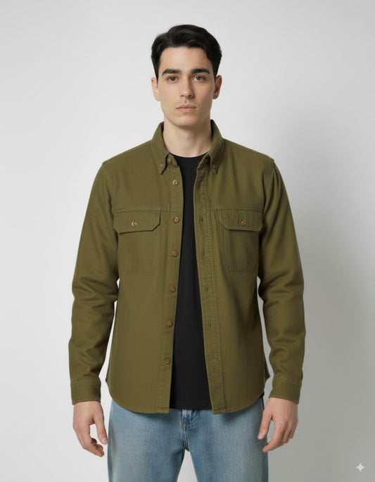 Men's Denim Long Sleeve Shacket