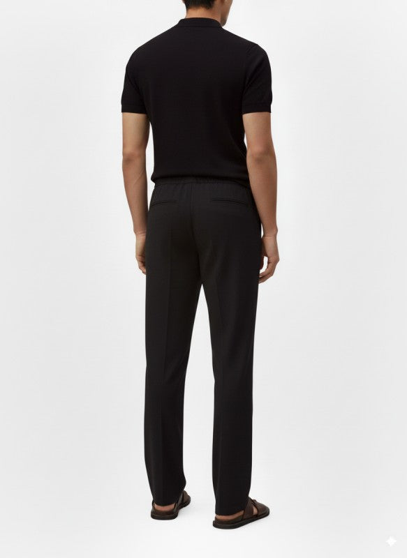 Linen Blend Pant #BLACK