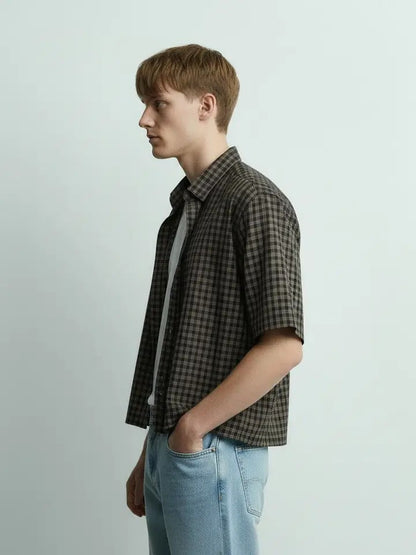 PLAID BOXY FIT SHIRT