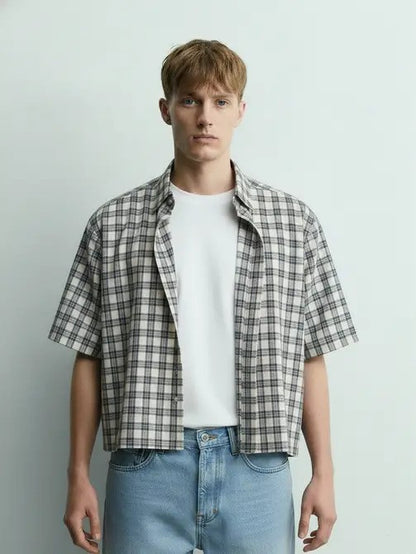 PLAID BOXY FIT SHIRT