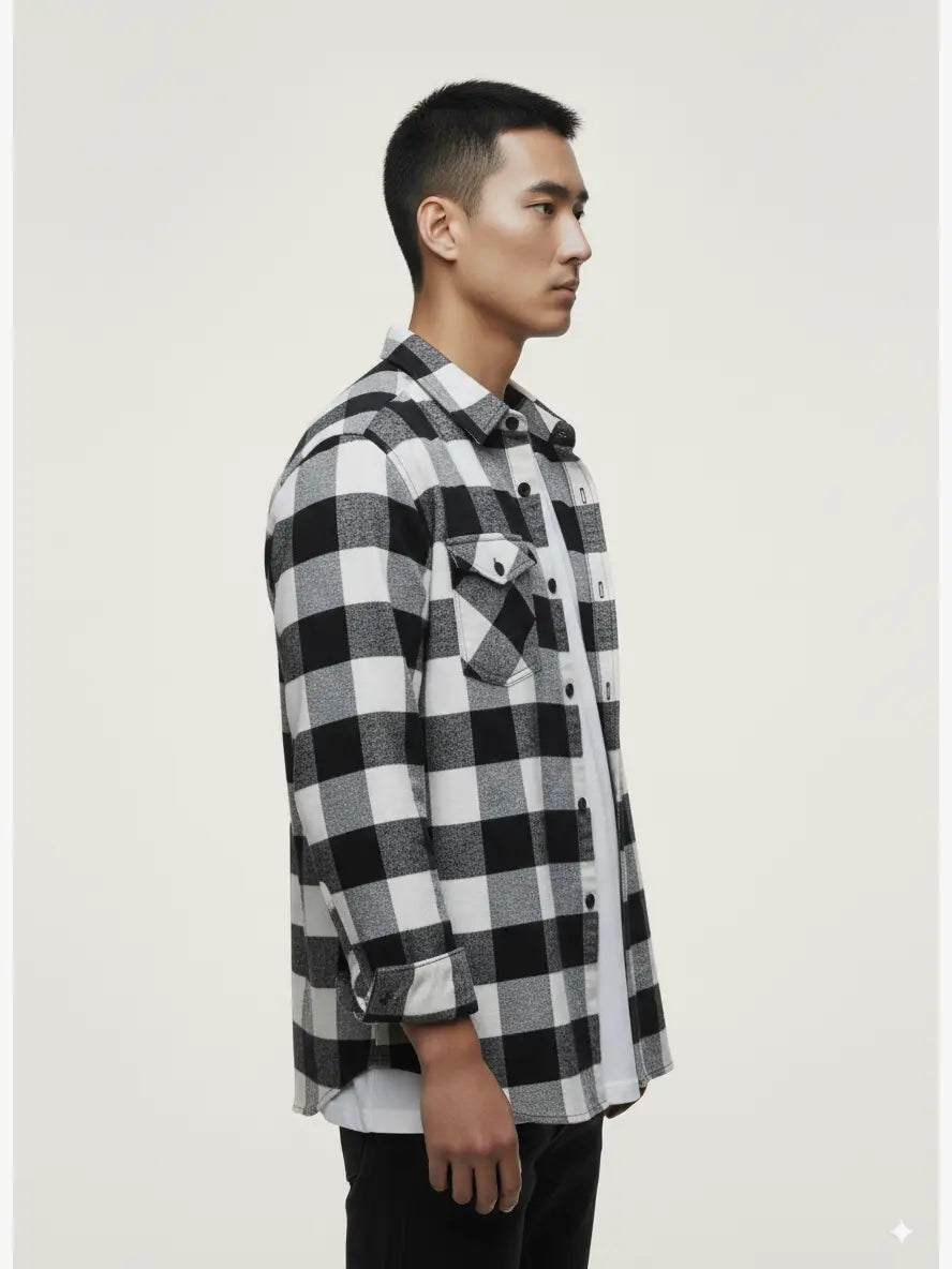 Flannel Long Sleeve Buffalo Plaid Shirt