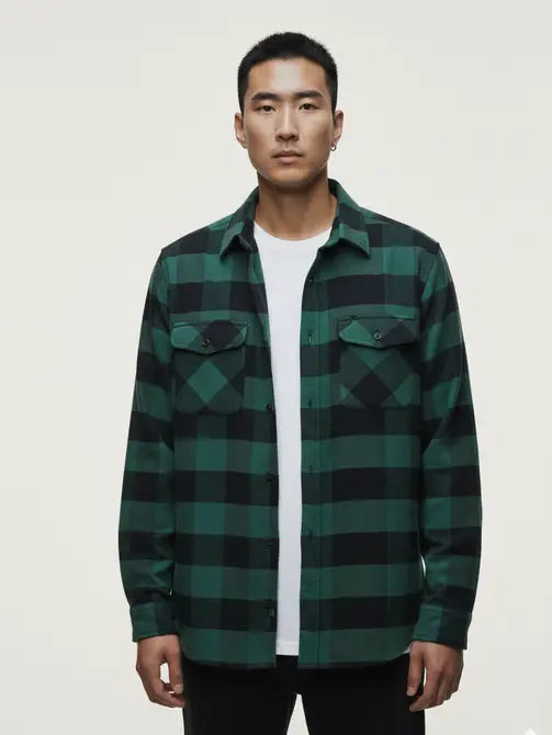 Flannel Long Sleeve Buffalo Plaid Shirt